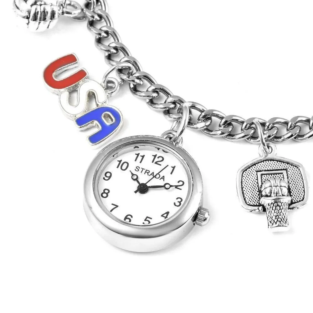 STRADA Sports Charm Bracelet Watch (7.5-8.25 In)